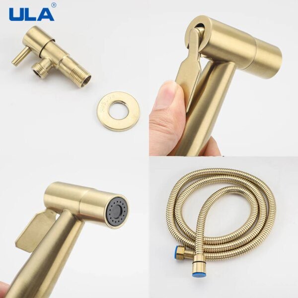 Bidet à Main en Acier Inoxydable, Kit Or Brossé