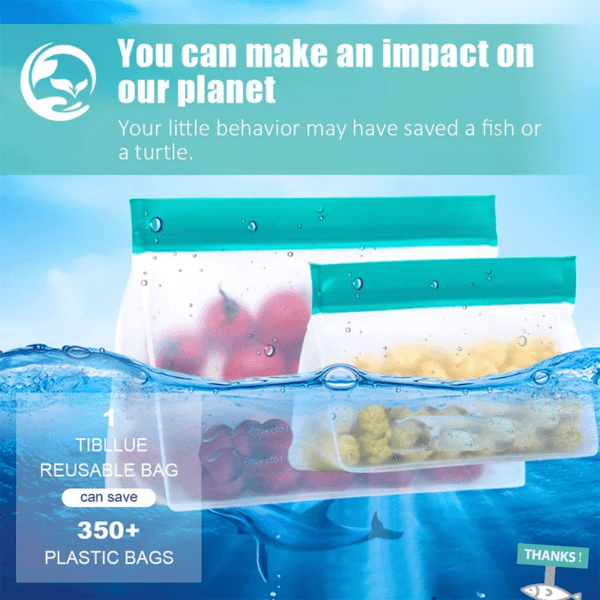 Sacs Alimentaires Réutilisables en Silicone – Conservation Fraîcheur