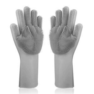 Gants de nettoyage de la vaisselle, caoutchouc de Silicone, éponge, épurateur domestique, outils de nettoyage de cuisine, livraison directe