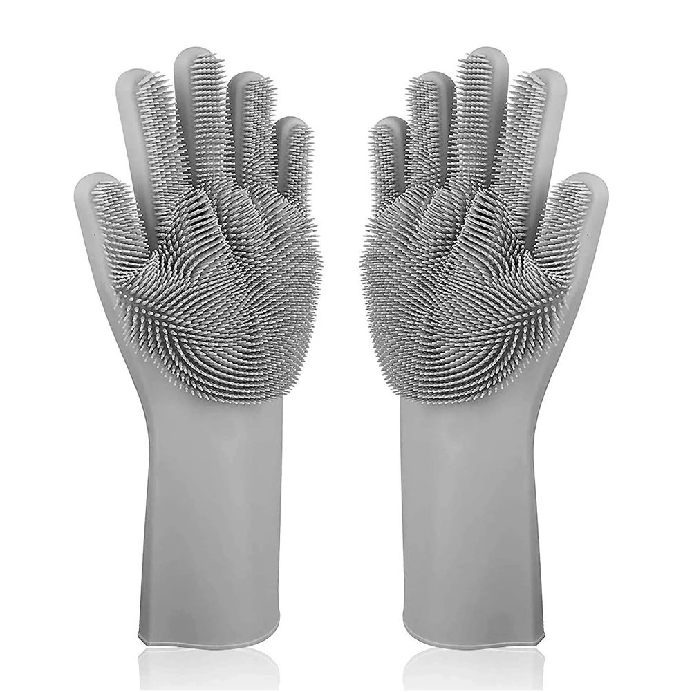 Gants nettoyage ustensile de — Gants de Nettoyage en Silicone - Éponge et Épurateur Multifonction | home20.fr