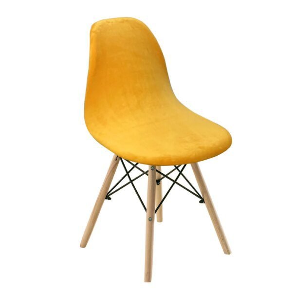 Housse de Chaise en Tissu et Velours de Couleur Unie