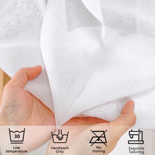 rideaux salon en Voile uni, rideaux blancs transparents pour salon