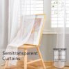 rideaux salon en Voile uni, rideaux blancs transparents pour salon
