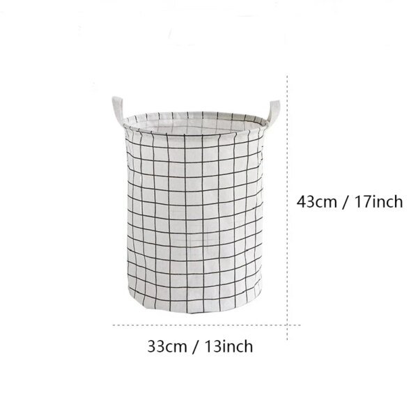 Panier a linge sale coton lin pliable rond de rangement à domicile