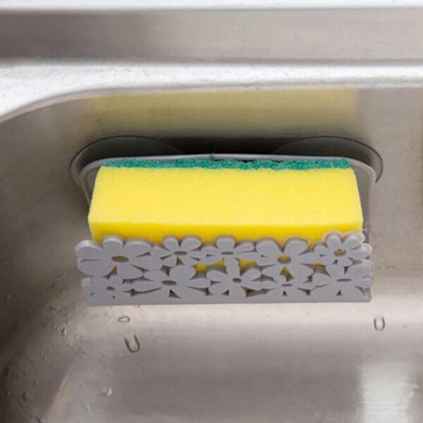 Porte-Éponge à Ventouse pour Salle de Bain et Cuisine – Support à Chiffon