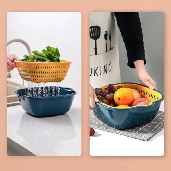 Panier de Vidange Multifonctionnel – Double Couche pour Cuisine