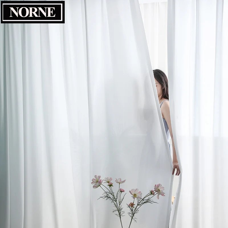 Rideau Transparent en Soie/Tulle – Voile Décoratif