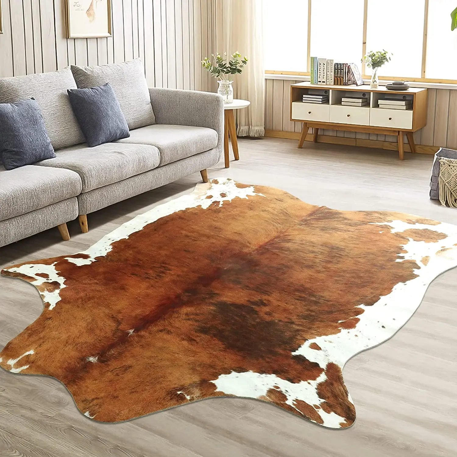 Tapis faux textile déco — Tapis Faux Peau de Vache - Tapis Animal Imprimé pour Salon | home20.fr