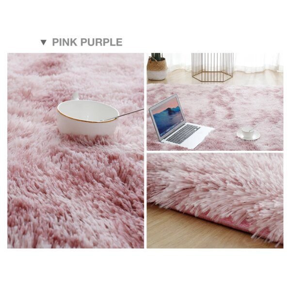Tapis Salon – Peluche Douce, Épais, Antidérapant, Couleur Unie
