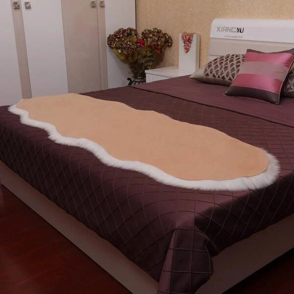 Tapis en laine de Chambre en Peluche Doux en Peau de Mouton