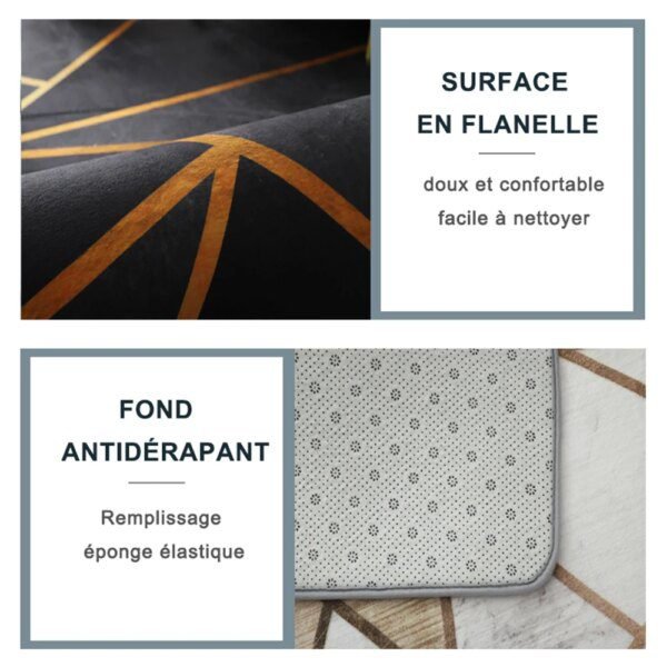 Tapis imprimé géométrique léger pour le salon, Tapis antidérapant de grande surface
