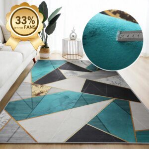 Tapis imprimé géométrique léger pour le salon, Tapis antidérapant de grande surface