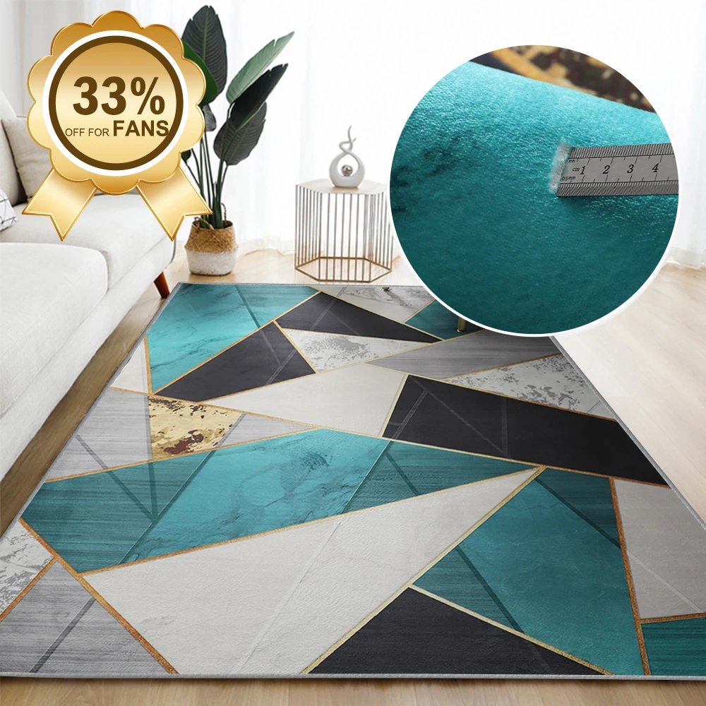 Tapis imprimé textile déco — Tapis imprimé géométrique - Léger, antidérapant | home20.fr