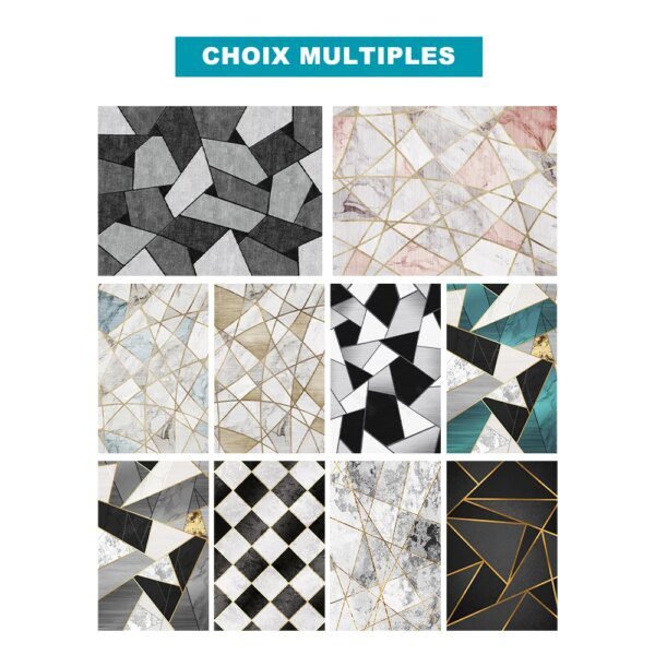 Tapis imprimé géométrique léger pour le salon, Tapis antidérapant de grande surface