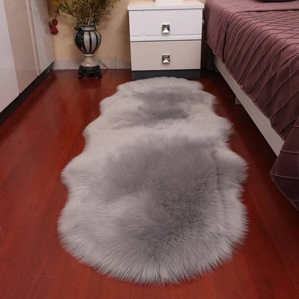 Tapis peluche doux en peau de mouton – Imitation laine pour chambre