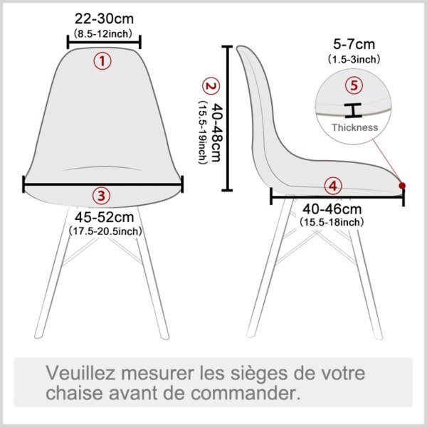 🪑 1/2/4/6 Nouveau Style Housse de Chaise Lavable