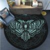 Tapis de sol rond gothique avec tête de mort