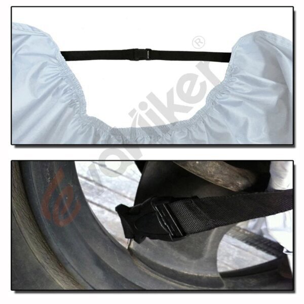 Housse moto argent, moto, moto, poussière, imperméable, extérieur, intérieur