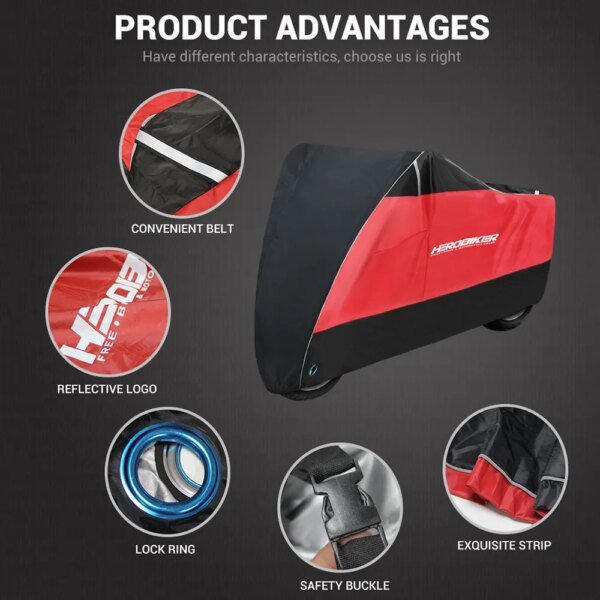 housse moto de Protection pour Moto Rcycle, Couverture Imperméable et Anti-Poussière