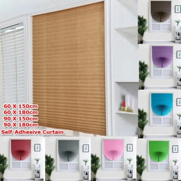 Stores Plissés Auto-adhésifs Demi Blackout – Fenêtres et Portes