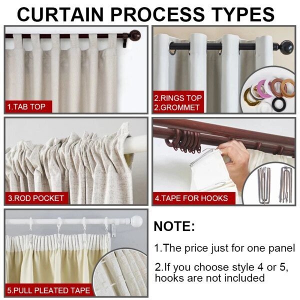 Rideaux Occultants 100% – Salon, Cuisine et Chambre – Noir