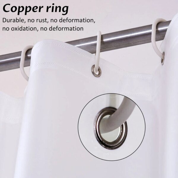 Rideau de Douche Blanc Épais et Imperméable – Polyester Uni