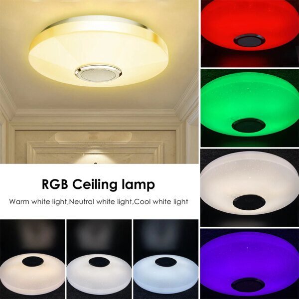 Plafonnier Led circulaire avec télécommande et Bluetooth