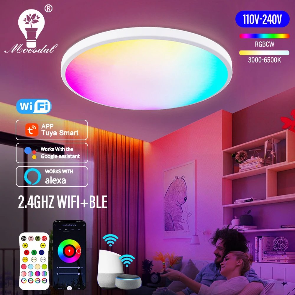 Plafonnier LED Circulaire Intelligent à Intensité 