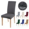 Housse de chaise élastique de couleur unie, en Spandex
