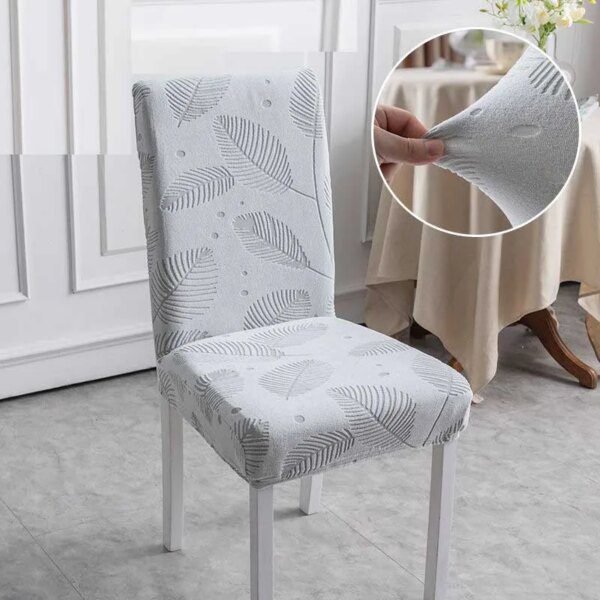 Housse de chaise Jacquard pour chaises de cuisine, très épaisses, en coton, Spandex