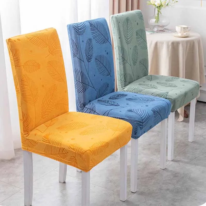 Housse de chaise Jacquard pour chaises de cuisine, très épaisses, en coton, Spandex