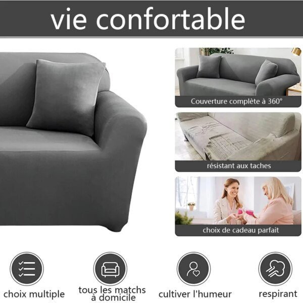 Housse canapé d'angle solide housses de canapé matériau élastique