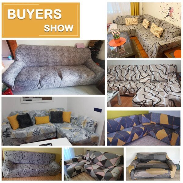 Housse canapé d'angle pour Salon Imprimé Extensible housse canapé forme de L Élastique