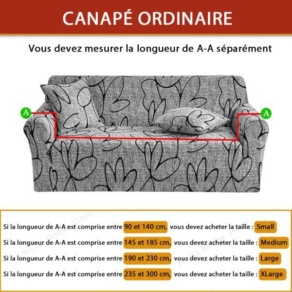 Housse canapé d'angle pour Salon Imprimé Extensible housse canapé forme de L Élastique