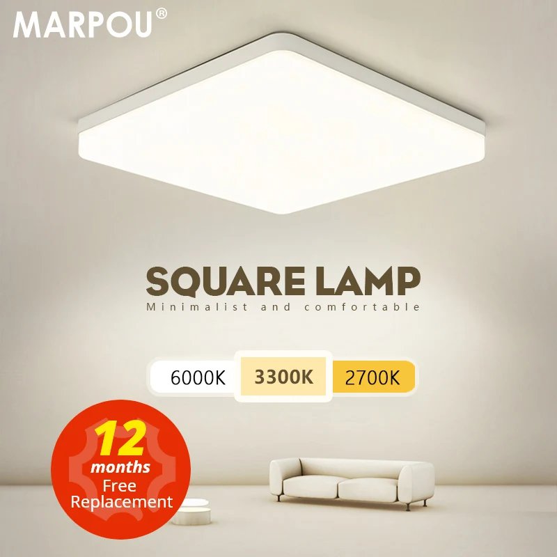 Plafonnier en LED carré, éclairage d'intérieur, lu