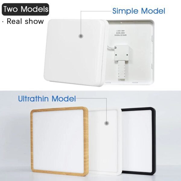 Plafonnier en LED carré, éclairage d'intérieur, lumière blanche chaude ou froide