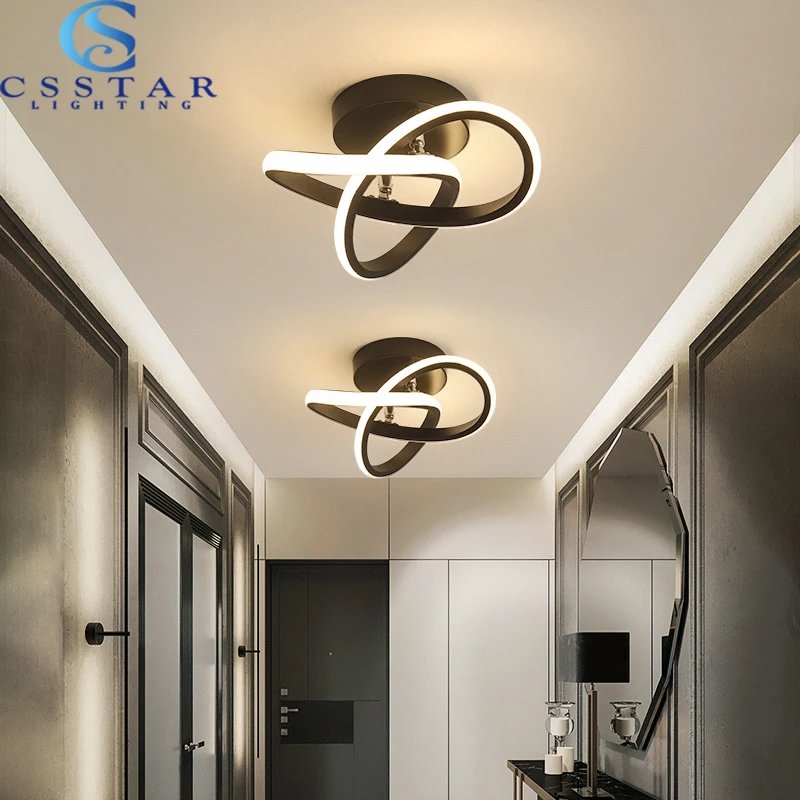 Noir plafonnier led luminaire — Plafonnier à LED Noir et Blanc, Éclairage d'Intérieur | home20.fr