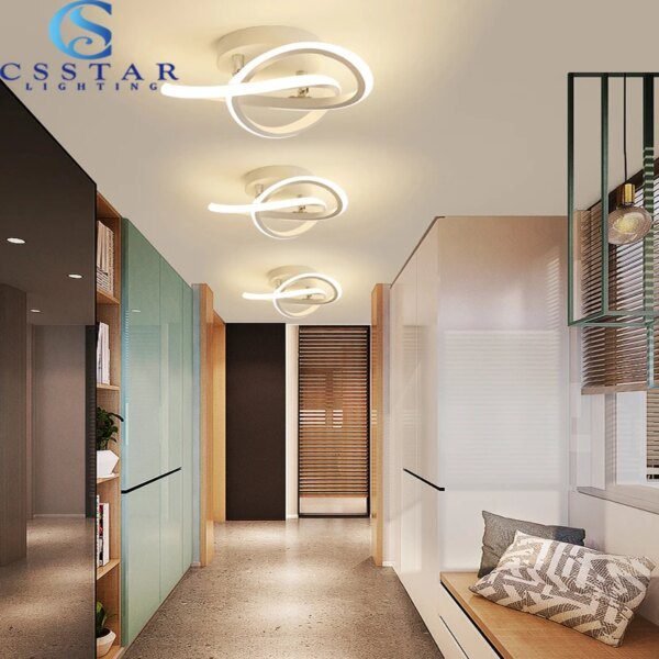 Plafonnier à LED Noir et Blanc, Éclairage d'Intérieur