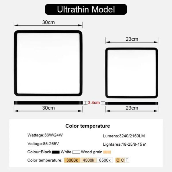 35427-78f47a.jpg Plafonnier LED carré ultramince de 0.9 ou 20 pouces
