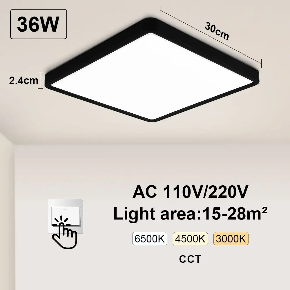 Square Black-36W