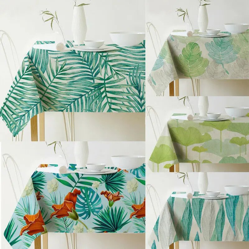 Nappe imperméable imprimée motifs plantes tropicales – Rectangulaire