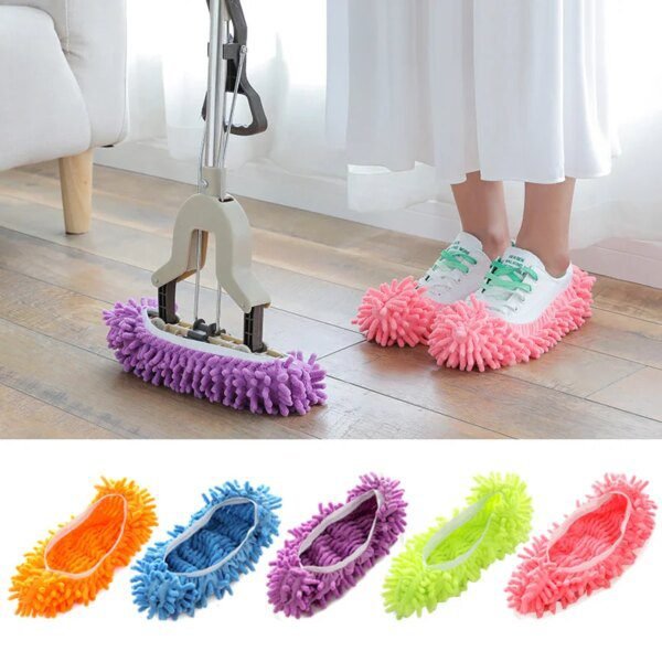 Pantoufle Anti-Poussière en Microfibre Chenille – Couvre-Chaussures Nettoyant