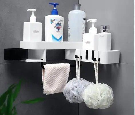 etagere douche d'angle créative, trépied rotatif sans couture