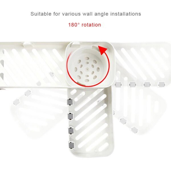 etagere douche d'angle créative, trépied rotatif sans couture