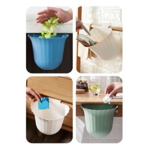 38550-466d00.jpg Poubelle suspendue pour porte d'armoire, facile à atteindre, corbeille en forme de fleur, poubelle de cuisine JS22