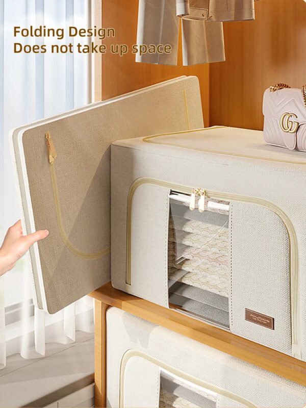 Boite de rangement grande capacité, armoire pliable en tissu