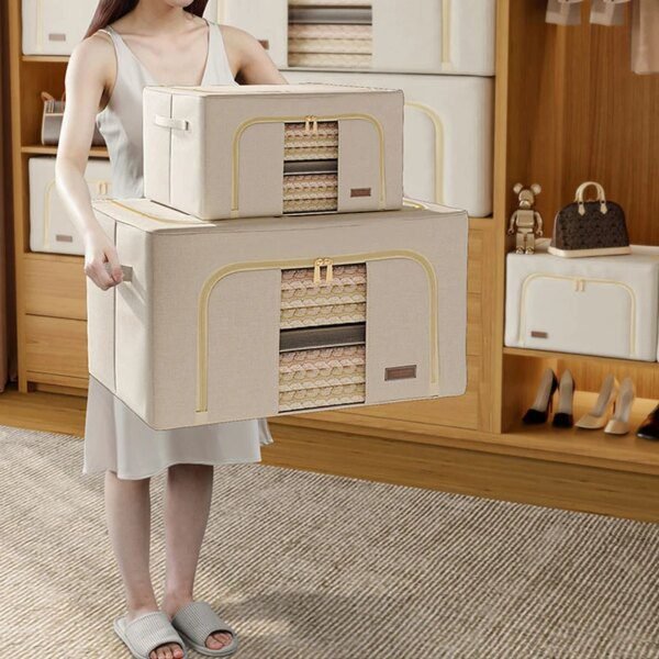 Boite de Rangement Pliable en Tissu pour Vêtements, Finition, Armoire, Jouets