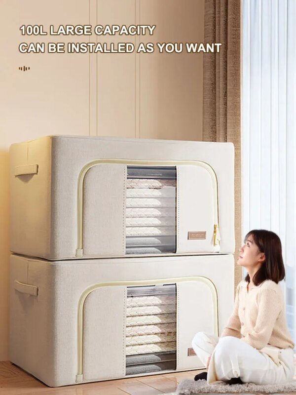 Boite de Rangement Pliable en Tissu pour Vêtements, Finition, Armoire, Jouets