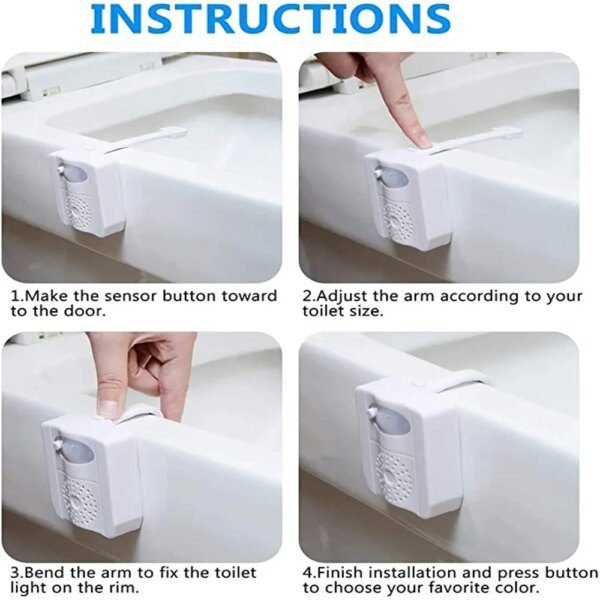 Éclairage LED WC à Piles AAA – Capteur PIR 16 Couleurs + Aromathérapie