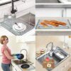 Égouttoir à vaisselle pliable en acier inoxydable, étagère de séchage à rouler, support d'évier de cuisine, organisateur de bol, rangement d'assiettes